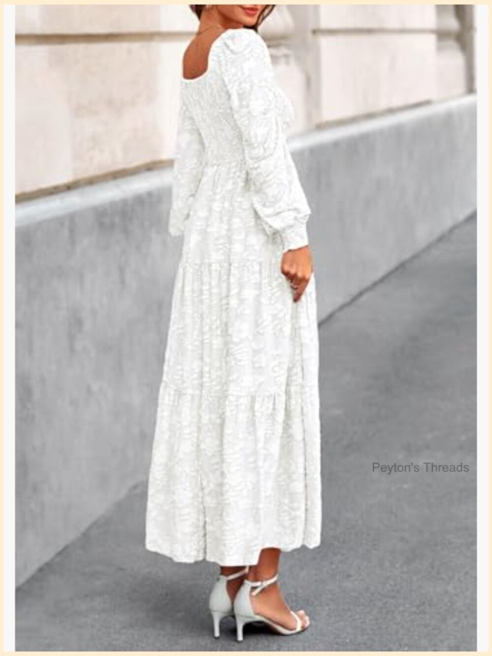 Long Sleeve Smocked Floral Maxi Dress with Pockets - Picture 2 of 7